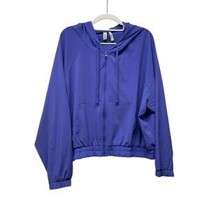 Zella Royal Blue Hooded Windbreaker Light Jacket xl